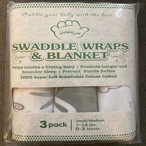 👶BNIP Baby swaddle wraps & blankets, 3 pack